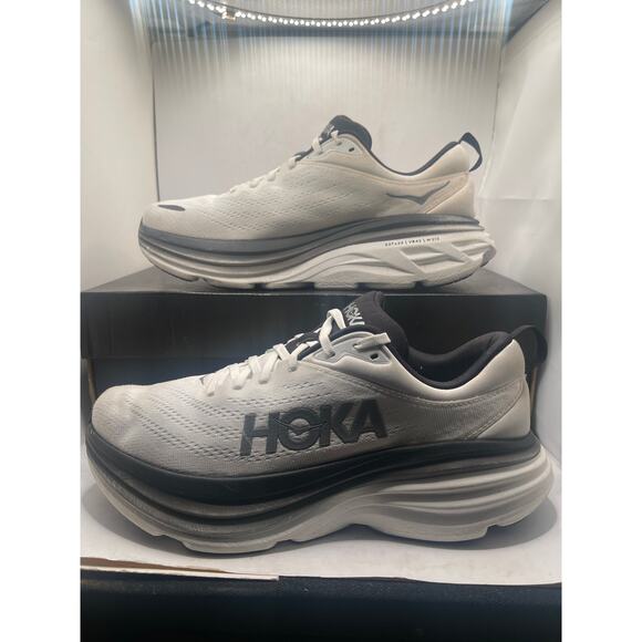 Hoka One One Bondi 8 White Black Size US9.5D main image 4